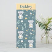 Gepersonaliseerde Koala Beren Bladwijzer (Staand voorkant)