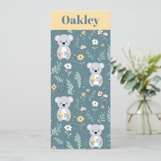 Gepersonaliseerde Koala Beren Bladwijzer (Staand voorkant)