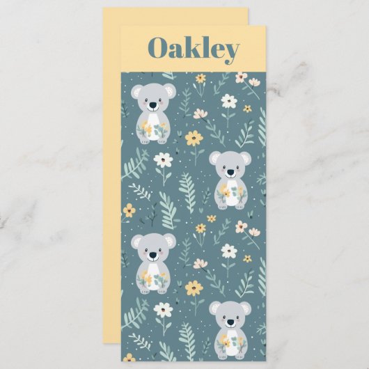 Gepersonaliseerde Koala Beren Bladwijzer (Voorkant / Achterkant)