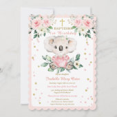 Gepersonaliseerde Koala doop en eerste verjaardag Kaart (Voorkant)