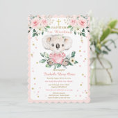 Gepersonaliseerde Koala doop en eerste verjaardag Kaart (Staand voorkant)