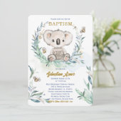 Gepersonaliseerde koala doop Sjabloon Kaart (Staand voorkant)