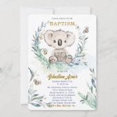 Gepersonaliseerde koala doop Sjabloon Kaart (Voorkant)