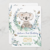 Gepersonaliseerde Koala jongen eerste verjaardag Kaart (Voorkant / Achterkant)