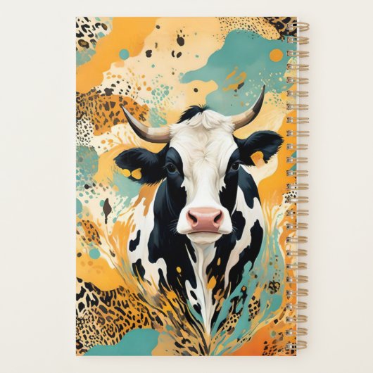 Gepersonaliseerde Koe Animal Print Planner (Achterkant)