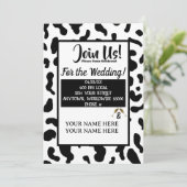 Gepersonaliseerde Koe-print land bruiloft uitnodig Kaart (Staand voorkant)