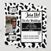 Gepersonaliseerde Koe-print land bruiloft uitnodig Kaart (Voorkant / Achterkant)