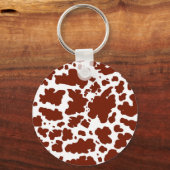 Gepersonaliseerde Koe Spots Print Boer Verjaardag Sleutelhanger (Achterkant)