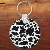 Gepersonaliseerde Koe Spots Print Farmer Cowboy Sleutelhanger (Achterkant)