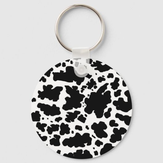Gepersonaliseerde Koe Spots Print Farmer Cowboy Sleutelhanger (Achterkant)