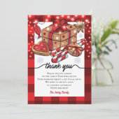 Gepersonaliseerde koekjes en cacaokerstfeest bedankkaart (Staand voorkant)