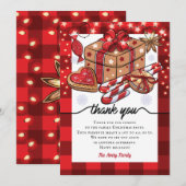 Gepersonaliseerde koekjes en cacaokerstfeest bedankkaart (Voorkant / Achterkant)