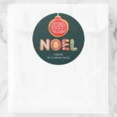 Gepersonaliseerde koekjes Kerstmis met kerstbal Va Ronde Sticker (Tas)