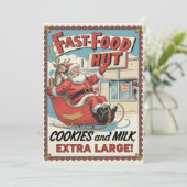 Gepersonaliseerde Koekjes Melk Grappige Vintage Feestdagenkaart (Staand voorkant)