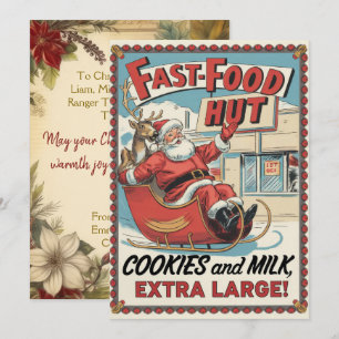 Gepersonaliseerde Koekjes Melk Grappige Vintage Feestdagenkaart