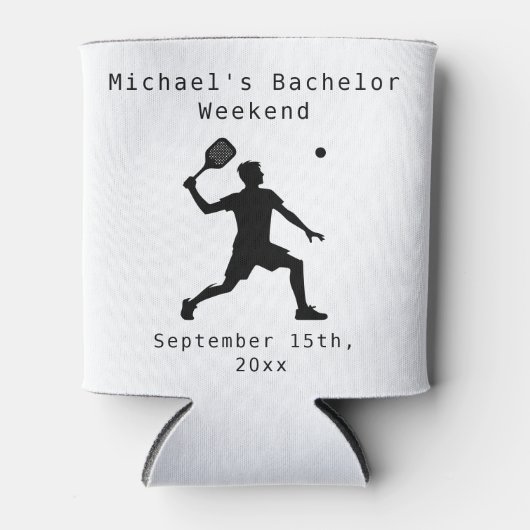 Gepersonaliseerde Koelbox | Bachelor Pickleball Ga Blikjeskoeler (Voorkant)
