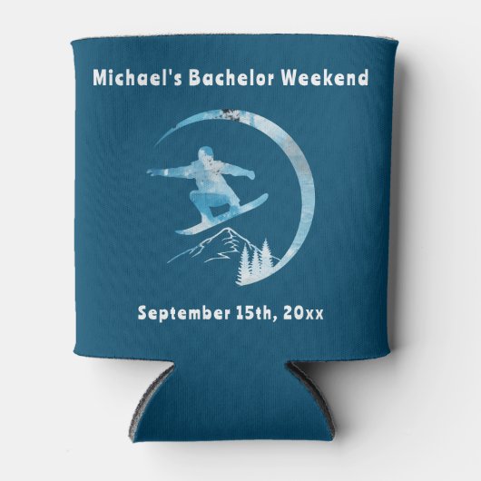 Gepersonaliseerde Koelbox Bachelor Snowboard Weeke Blikjeskoeler (Voorkant)