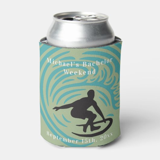 Gepersonaliseerde Koelbox Bachelor Surf Weekend Blikjeskoeler (Blikje Voorkant)