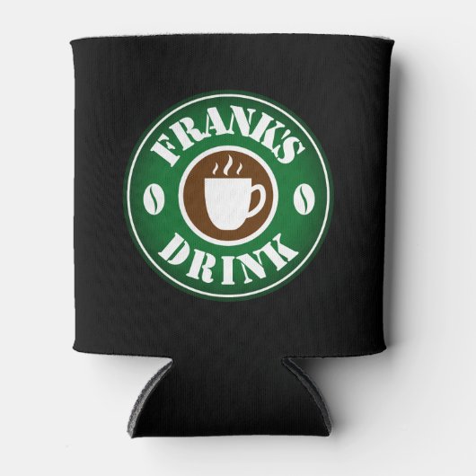 Gepersonaliseerde koelbox met logo van koffiebonen blikjeskoeler (Voorkant)