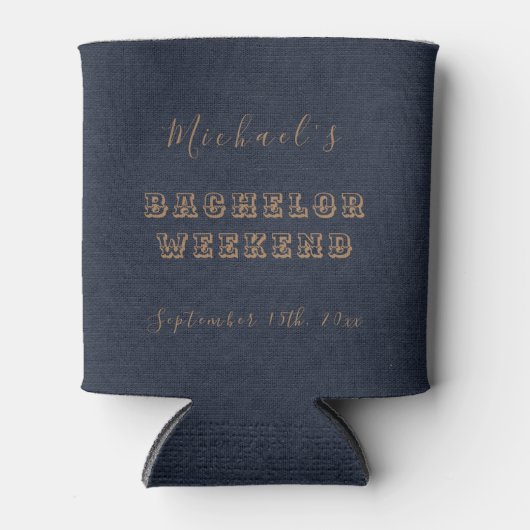 Gepersonaliseerde Koelbox | Navy Blue Bachelor Par Blikjeskoeler (Voorkant)