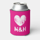 Gepersonaliseerde koelbox van het monogram neonroz blikjeskoeler (Blikje Achterkant)