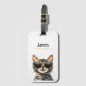 Gepersonaliseerde koele kat bagagelabel (Voorkant (verticaal))