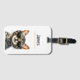 Gepersonaliseerde koele kat bagagelabel