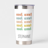Gepersonaliseerde koele tante moderne retro tante geïsoleerde drinkbeker (Links)