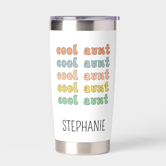 Gepersonaliseerde koele tante moderne retro tante geïsoleerde drinkbeker (Links)