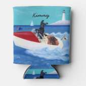 Gepersonaliseerde koele zomer labradors schilderij blikjeskoeler (Voorkant)