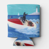 Gepersonaliseerde koele zomer labradors schilderij blikjeskoeler (Achterkant)