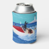 Gepersonaliseerde koele zomer labradors schilderij blikjeskoeler (Blikje Achterkant)