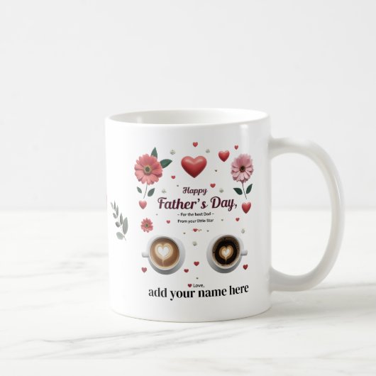 Gepersonaliseerde Koffie Cup Gift voor Papa Koffiemok (Rechts)