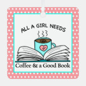 Gepersonaliseerde koffie en een goed boek metalen ornament (Voorkant)