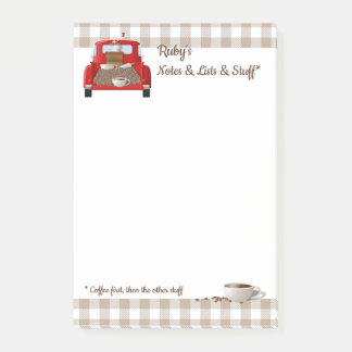 Gepersonaliseerde Koffie Kleine Rode Truck Post-it® Notes