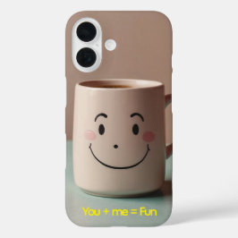Gepersonaliseerde koffie Mok illustratie iPhone 16 Hoesje