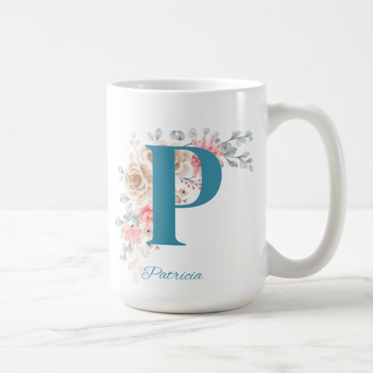 Gepersonaliseerde koffie Mok Letter P (Rechts)