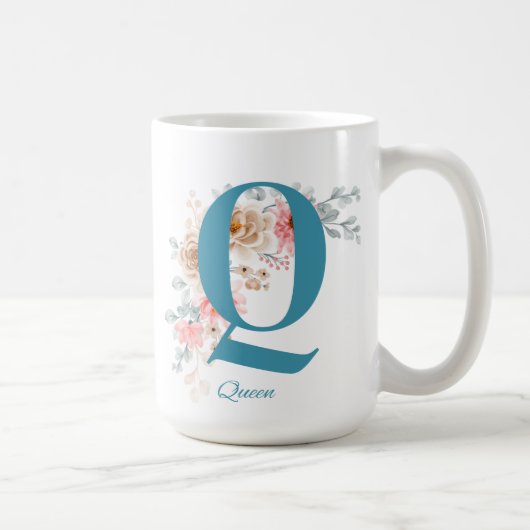 Gepersonaliseerde koffie Mok letter Q (Rechts)
