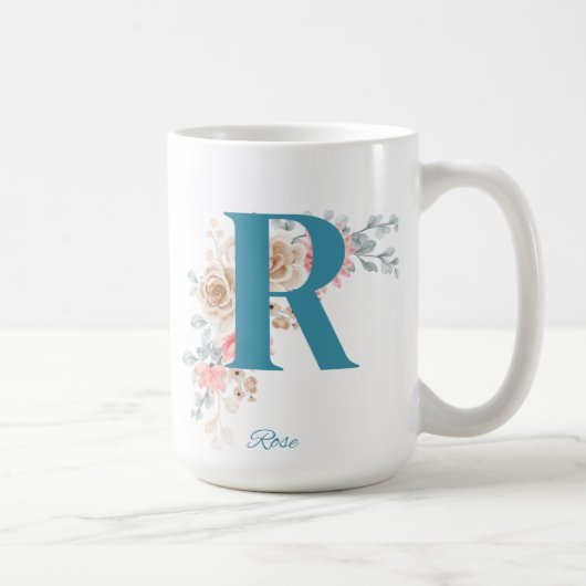 Gepersonaliseerde koffie Mok letter R (Rechts)
