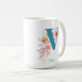 Gepersonaliseerde koffie Mok Letter V (Voorkant rechts)