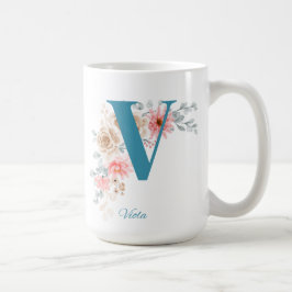 Gepersonaliseerde koffie Mok Letter V