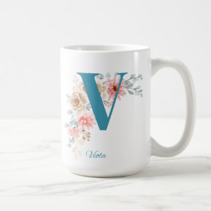 Gepersonaliseerde koffie Mok Letter V