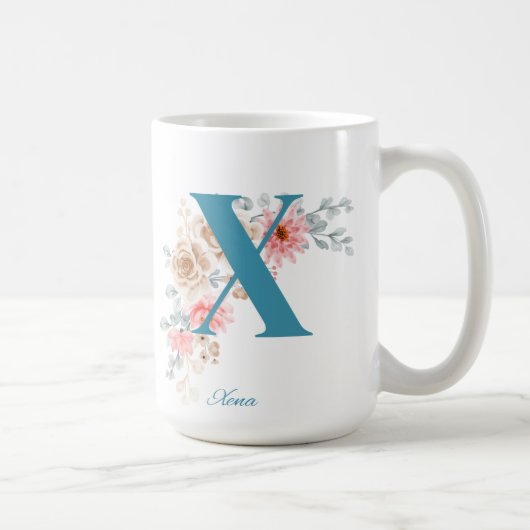 Gepersonaliseerde koffie Mok Letter X (Rechts)