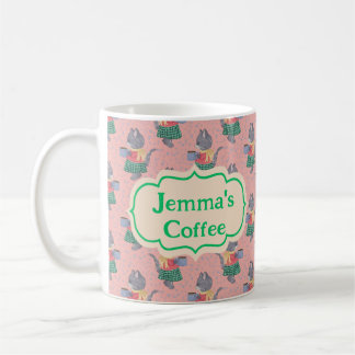 Gepersonaliseerde koffie Mok – Leuke Retro Cats De