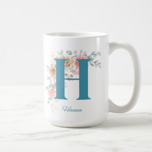 Gepersonaliseerde koffie Mok met naam & alfabet H