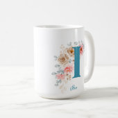 Gepersonaliseerde koffie Mok met naam en alfabet I (Voorkant rechts)