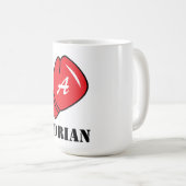 Gepersonaliseerde koffie mok met rode bokshandscho (Voorkant rechts)