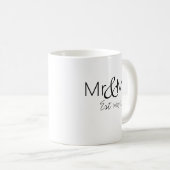 Gepersonaliseerde koffie-mok "Mr & Mrs." Koffiemok (Voorkant rechts)