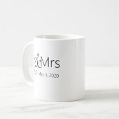 Gepersonaliseerde koffie-mok "Mr & Mrs." Koffiemok (Voorkant links)