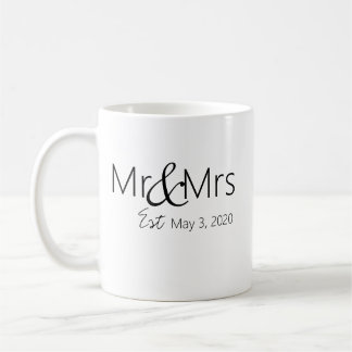 Gepersonaliseerde koffie-mok "Mr & Mrs." Koffiemok